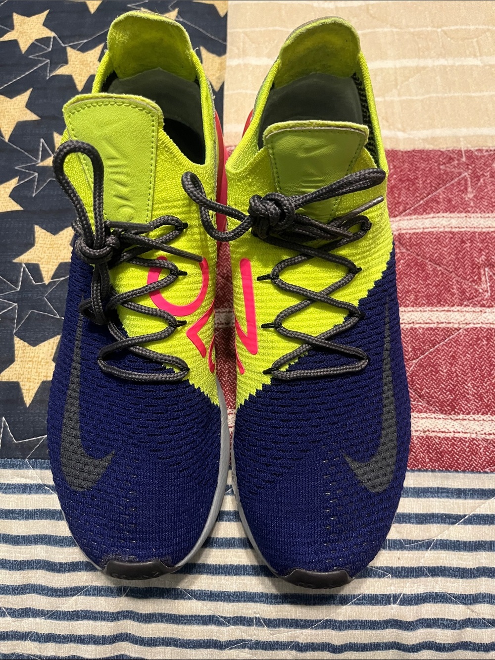 Nike Running Sneakers - Neon Yellow & Navy with Black Accents